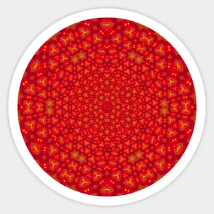 Vibrant Red Mandala Sticker